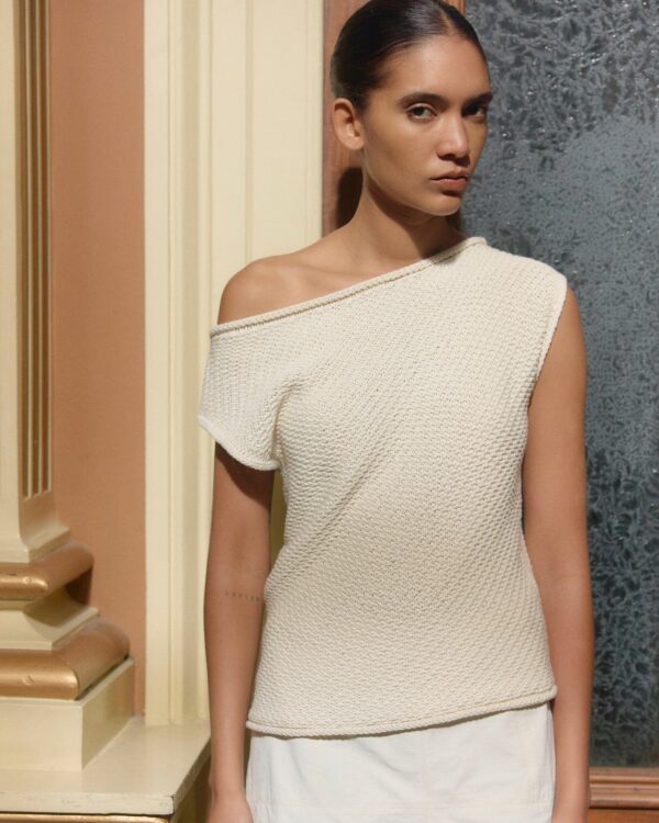 Chisa Textured Off-Shoulder Knit Top