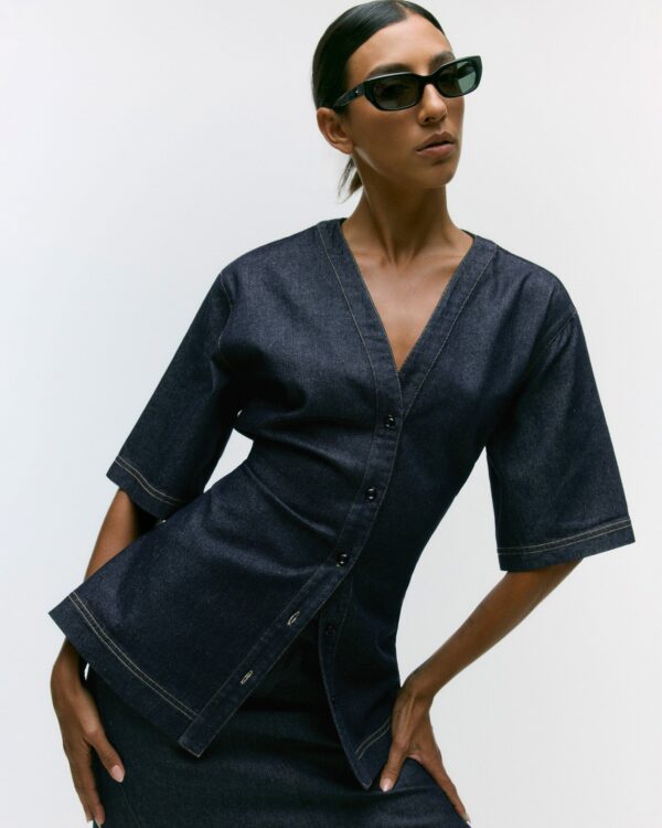 Emma Cinch-Waist Denim Shacket