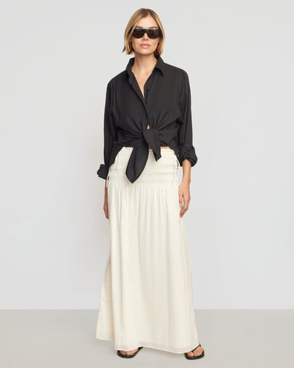 Adé Smocked-Waist Maxi Skirt