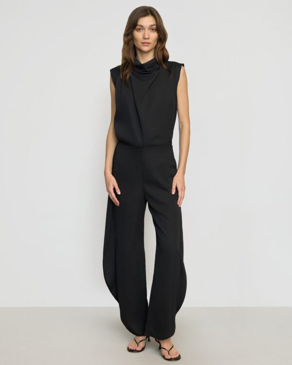 Allegra Gathered-Neck Sleeveless Blouse