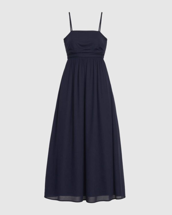 Aurora Ruched Organic Cotton Maxi Dress
