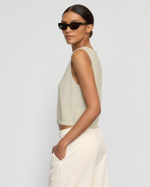Elith Cotton-Linen Button Knit Vest