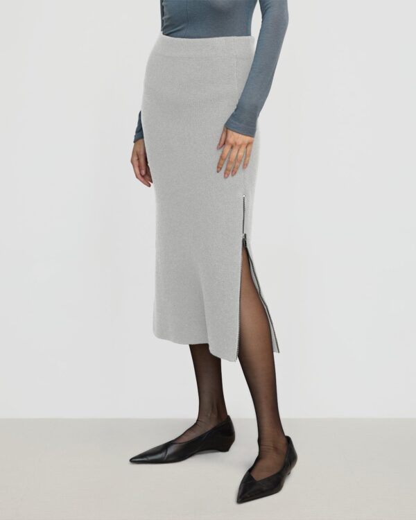 Esti Side-Zip Organic Cotton-Wool Skirt