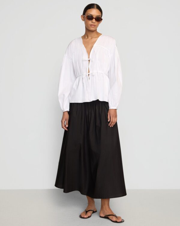 Hira Tie-Front Organic Cotton Blouse