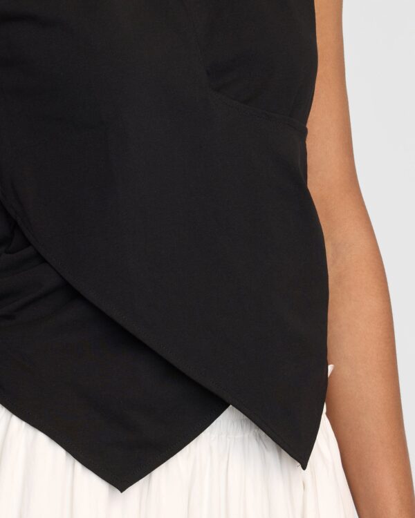 Janelle Front-Wrap Jersey Tee