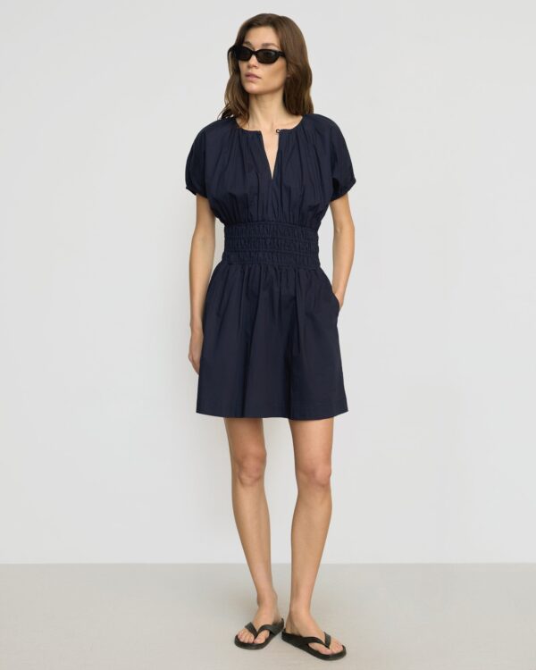 Kaci Cinched-Waist Organic Cotton Dress