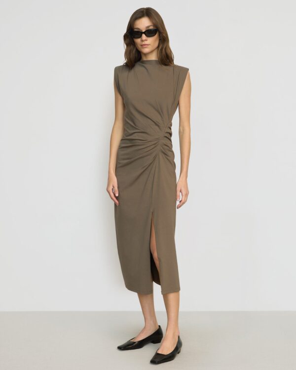 Khelan Sculpted Ruched-Waist Dress