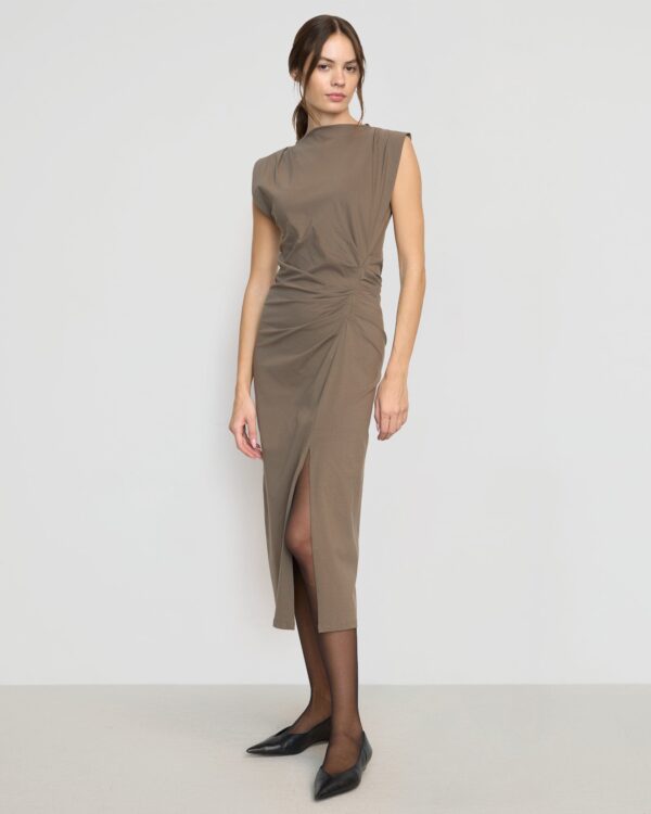 Khelan Sculpted Ruched-Waist Dress