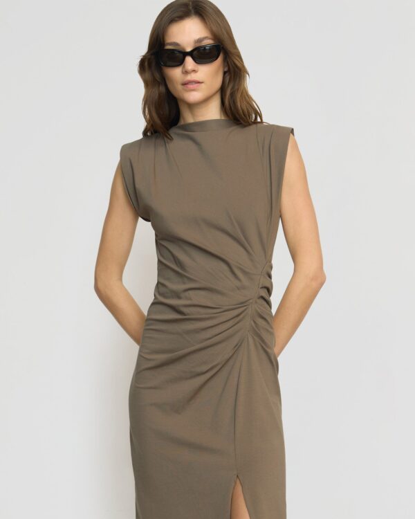 Khelan Sculpted Ruched-Waist Dress