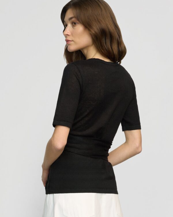 Lark Tie-Front Linen Sweater