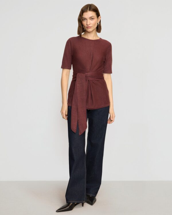 Lark Tie-Front Linen Sweater