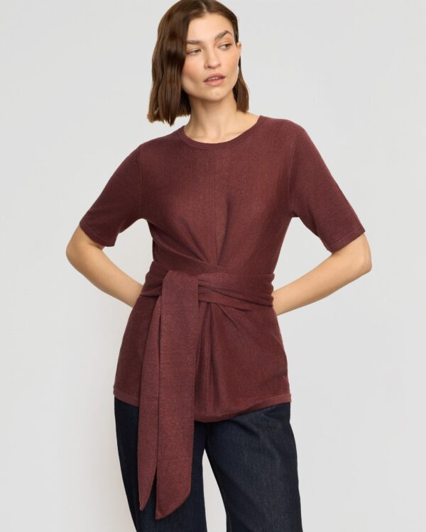 Lark Tie-Front Linen Sweater