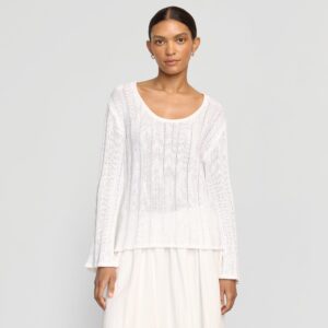 Leah Ribbed Scoop-Neck Sweater