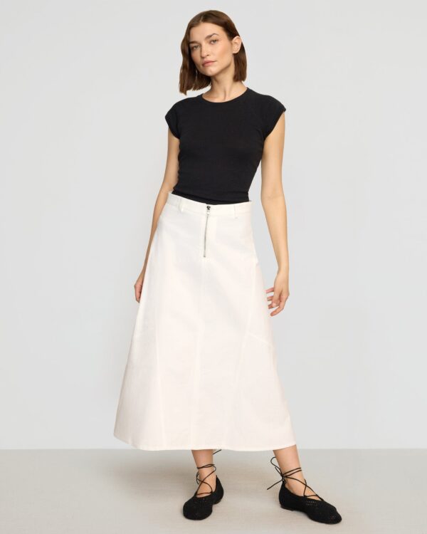 Nava Cotton Twill Flared Skirt