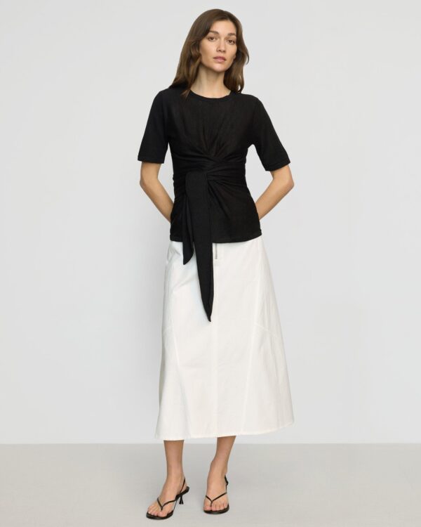 Nava Cotton Twill Flared Skirt