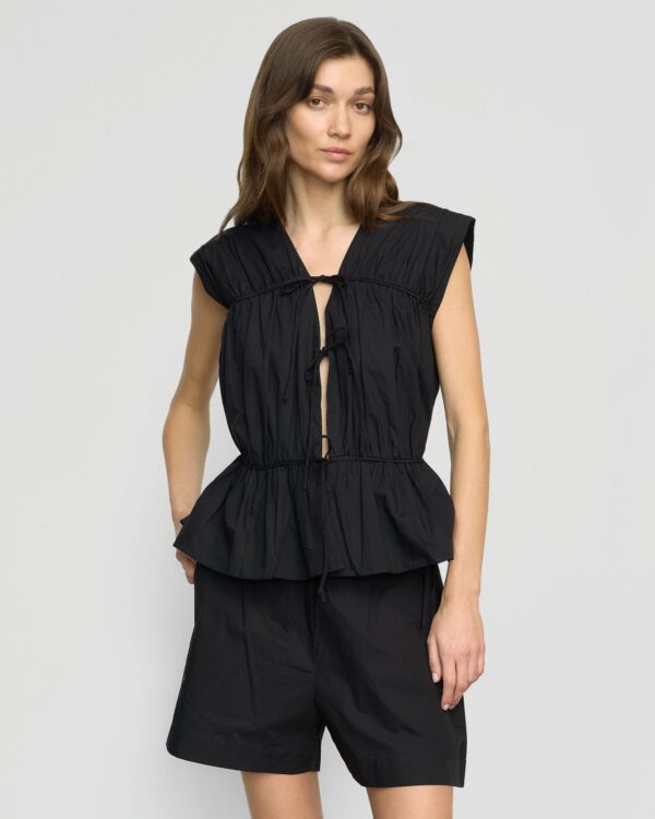 Neha Tie-Front Organic Cotton Blouse