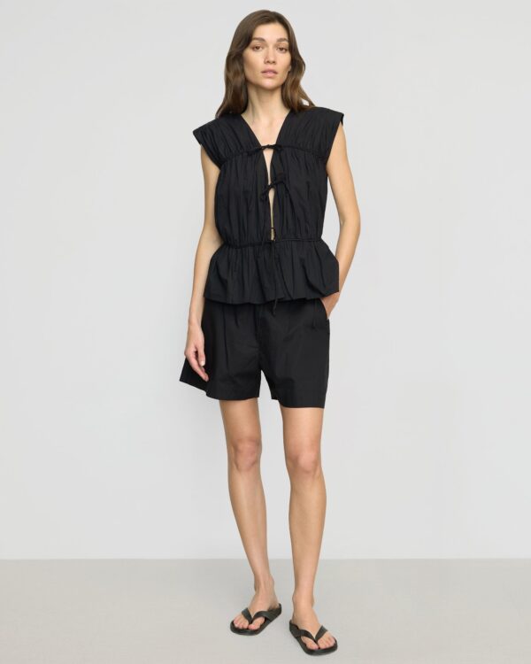 Neha Tie-Front Organic Cotton Blouse