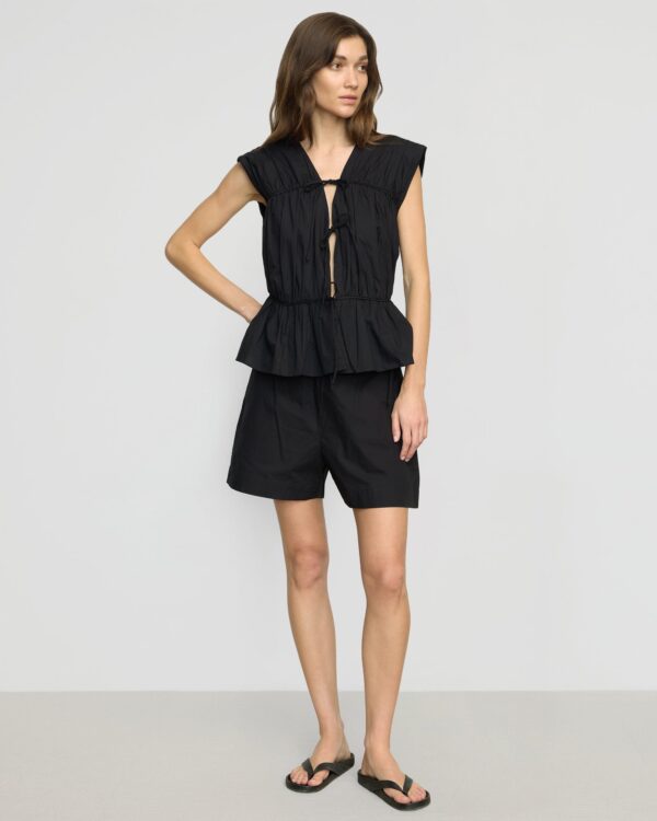 Neha Tie-Front Organic Cotton Blouse