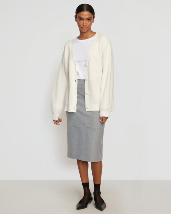 Yulia Back-Split Suiting Skirt