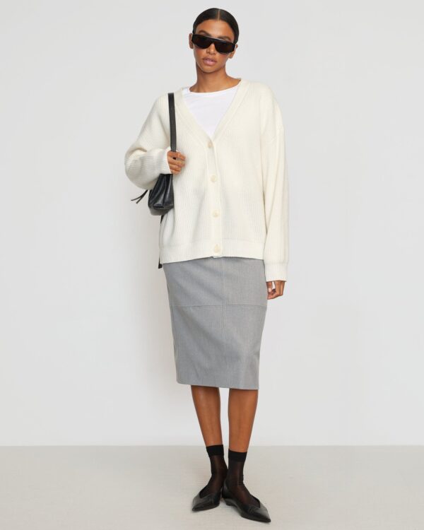 Yulia Back-Split Suiting Skirt