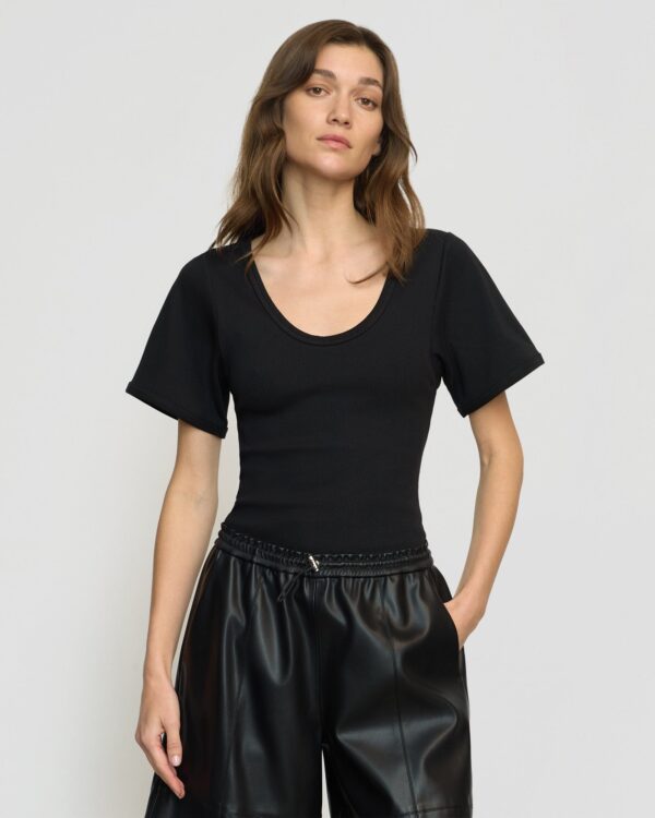 Renee Sculpted Scoop-Neck Tee