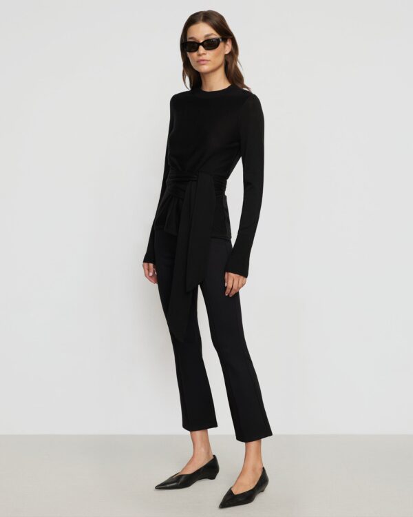 Robin Tie-Front Tencel-Wool Sweater