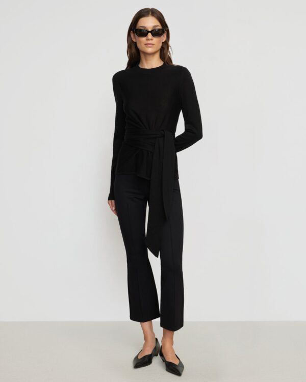 Robin Tie-Front Tencel-Wool Sweater