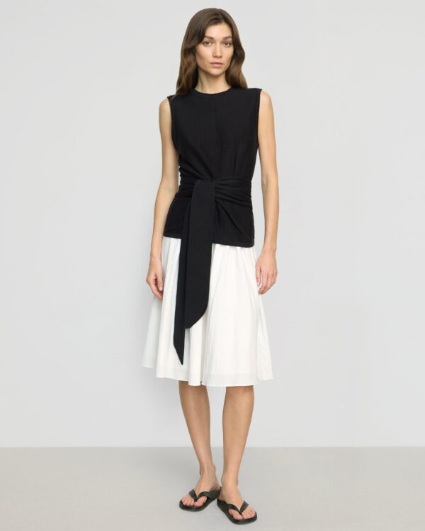 Rois Tie-Front Linen-Cotton Top