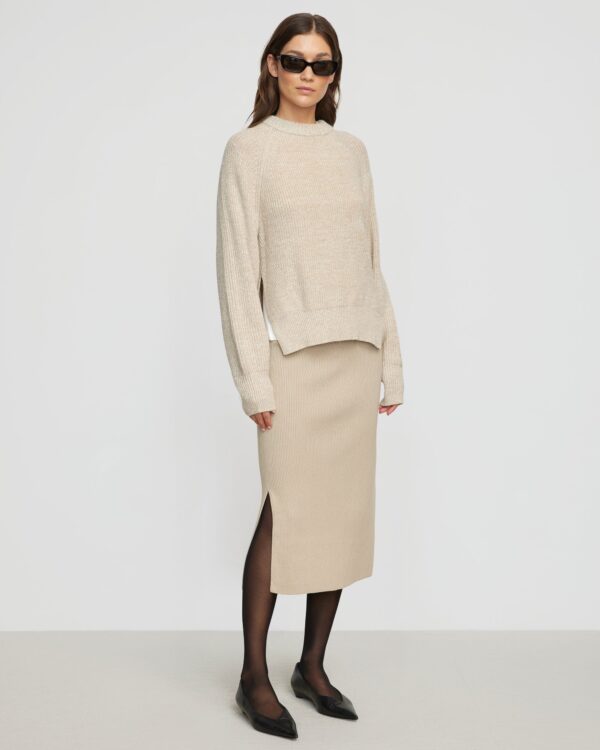 Faustine Cotton Ribbed Skirt