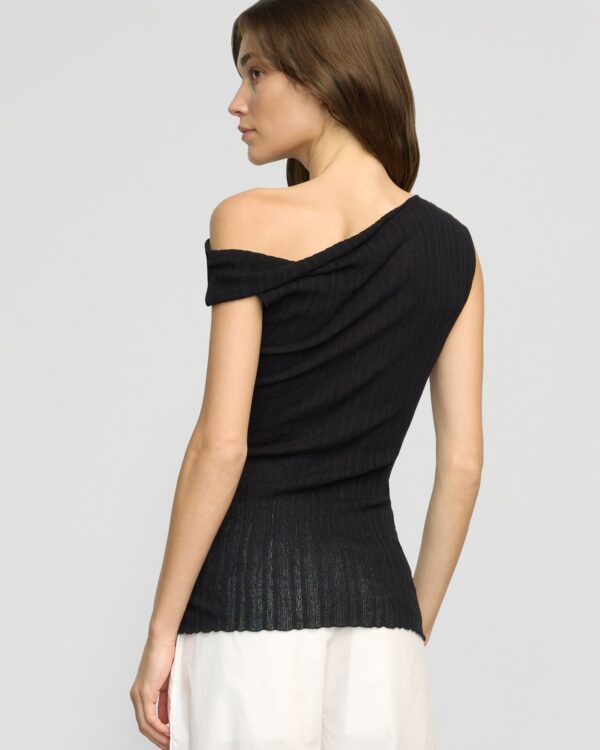 Saba Off-Shoulder Semi-Sheer Knit Top