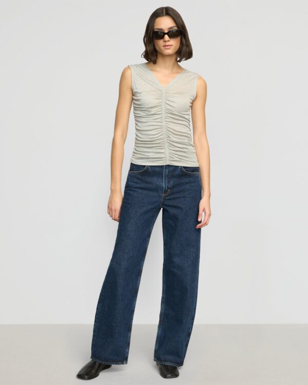 Saleha Ruched-Front Sleeveless Tank