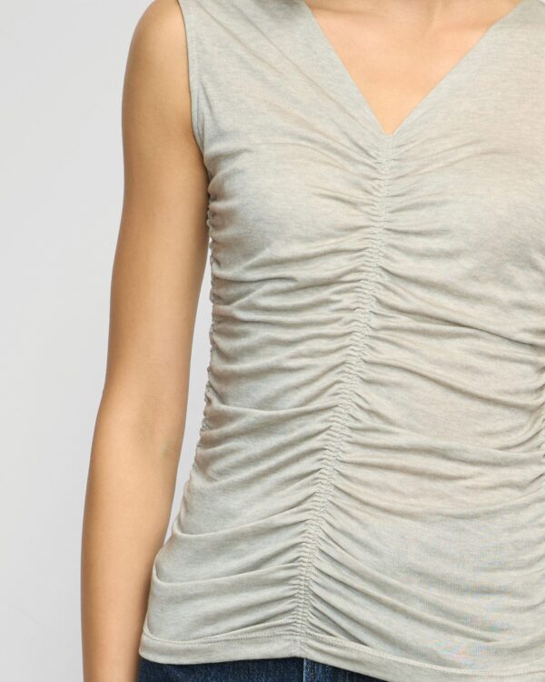 Saleha Ruched-Front Sleeveless Tank