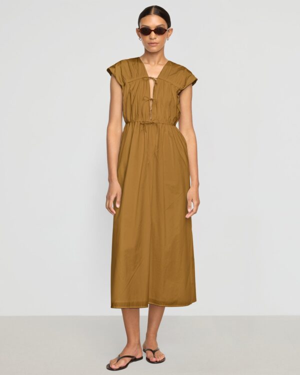 Shreya Tie-Front Organic Cotton Dress