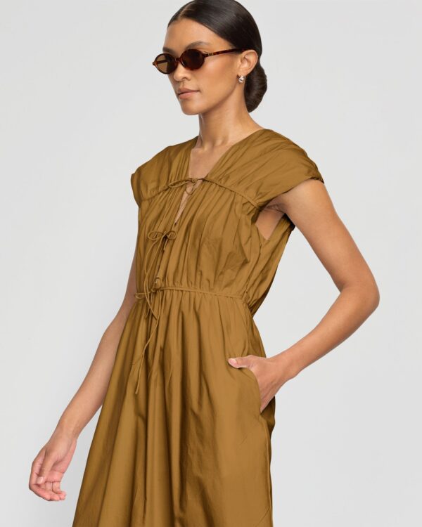 Shreya Tie-Front Organic Cotton Dress
