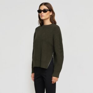 Tate Organic Cotton Side-Zip Sweater