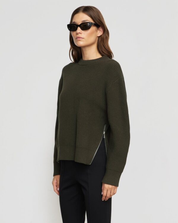 Tate Organic Cotton Side-Zip Sweater