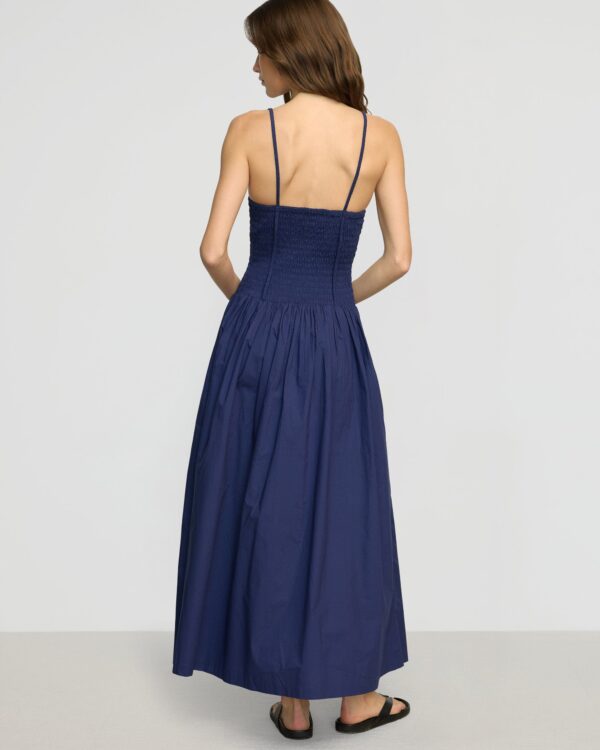 Venus Smocked Organic Cotton Midi Dress