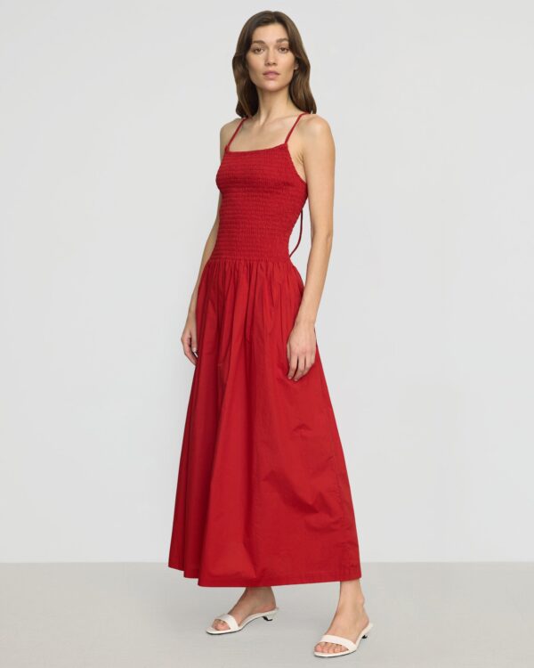 Venus Smocked Organic Cotton Midi Dress