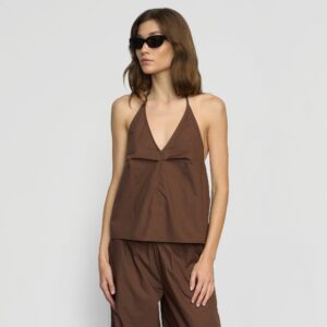 Vesna Organic Cotton Halter V-Neck Top
