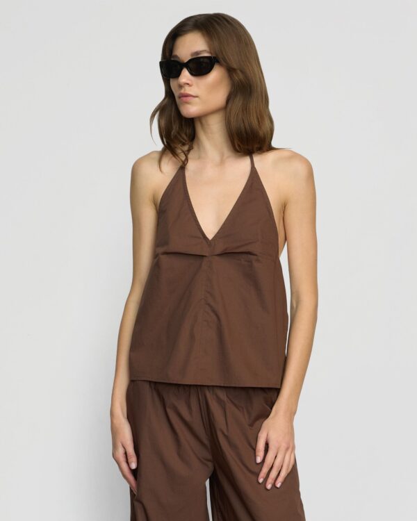 Vesna Organic Cotton Halter V-Neck Top