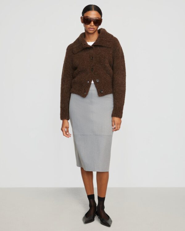 Yulia Back-Split Suiting Skirt