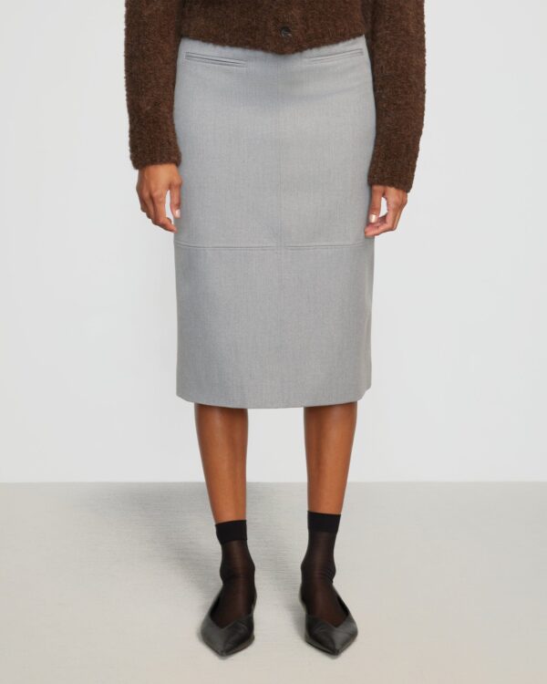 Yulia Back-Split Suiting Skirt